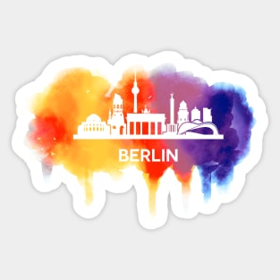 Berlin Skyline Watercolor Sticker